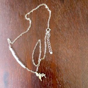 Sterling Silver & Moonstone Necklace with Fairy